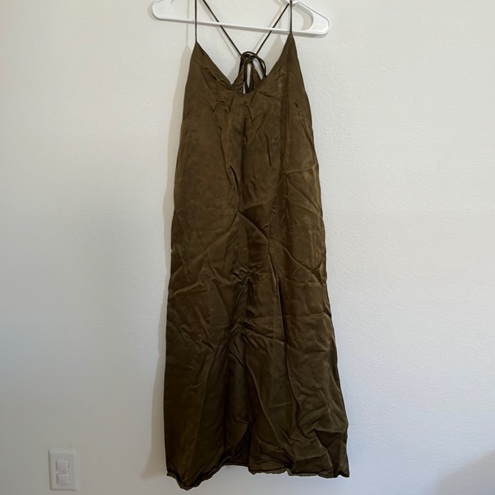 Whimsy + Row Jade Dress in Shiny Hunter Green